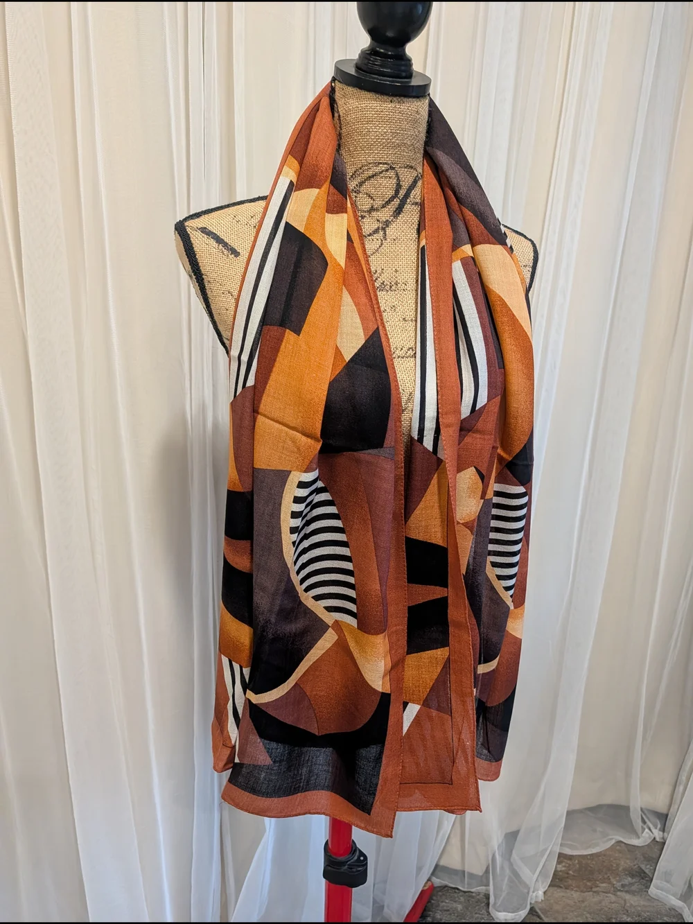 Geometric Silk Scarf